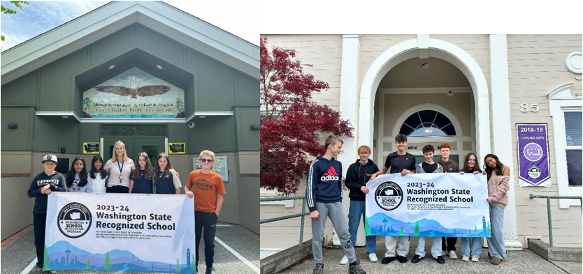  Students and FHES principal with sign